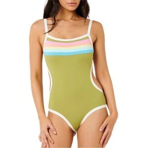 Rip Curl SURF STRIPE CHEEKY ONE PIECE SWIMSUIT Size Small